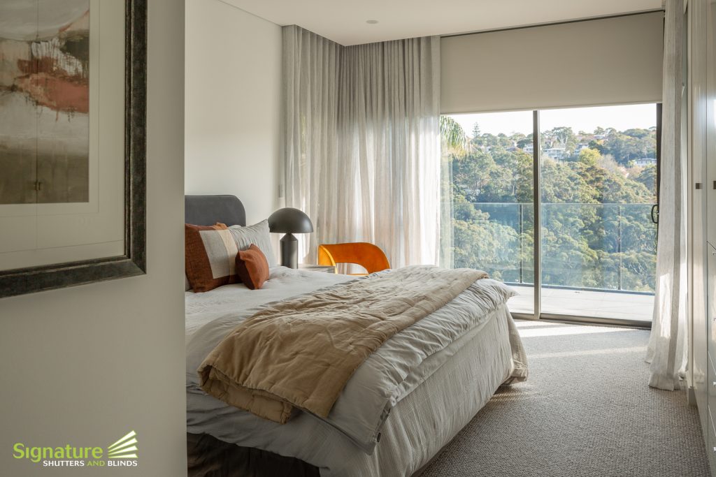 Bedroom with Views - Sheer Curtains and Roller Blinds 4