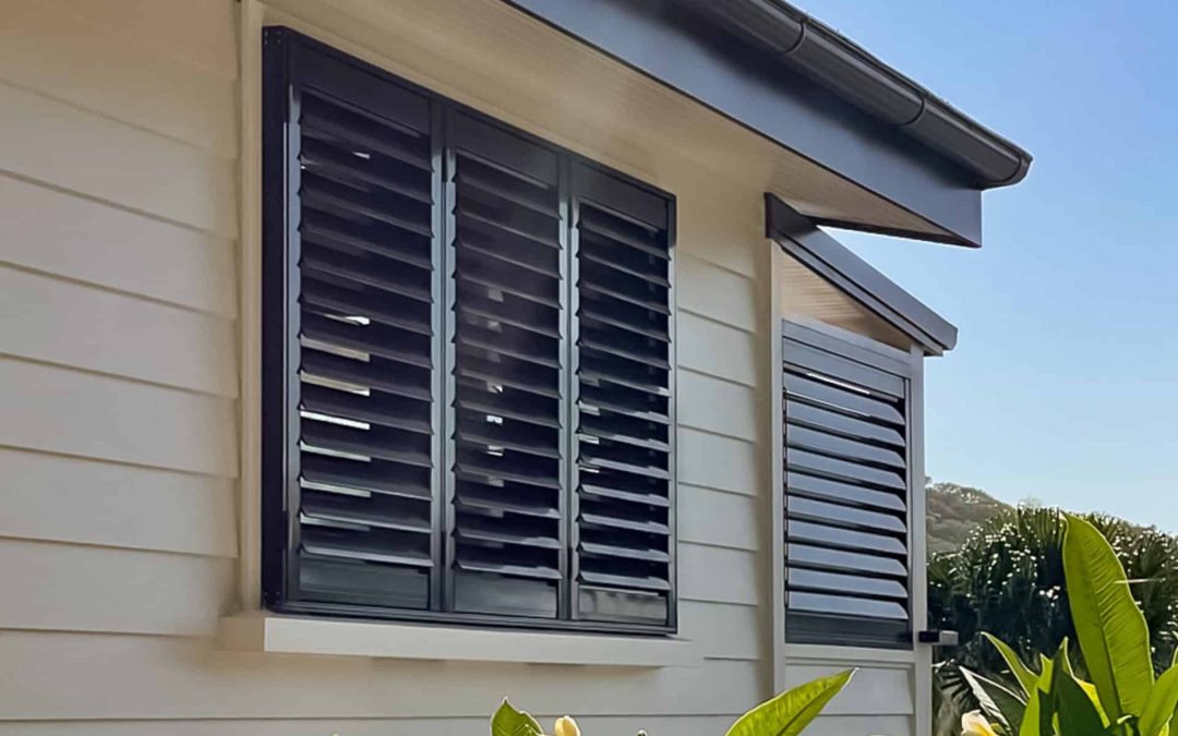 Hinged Aluminium Shutters Over Window