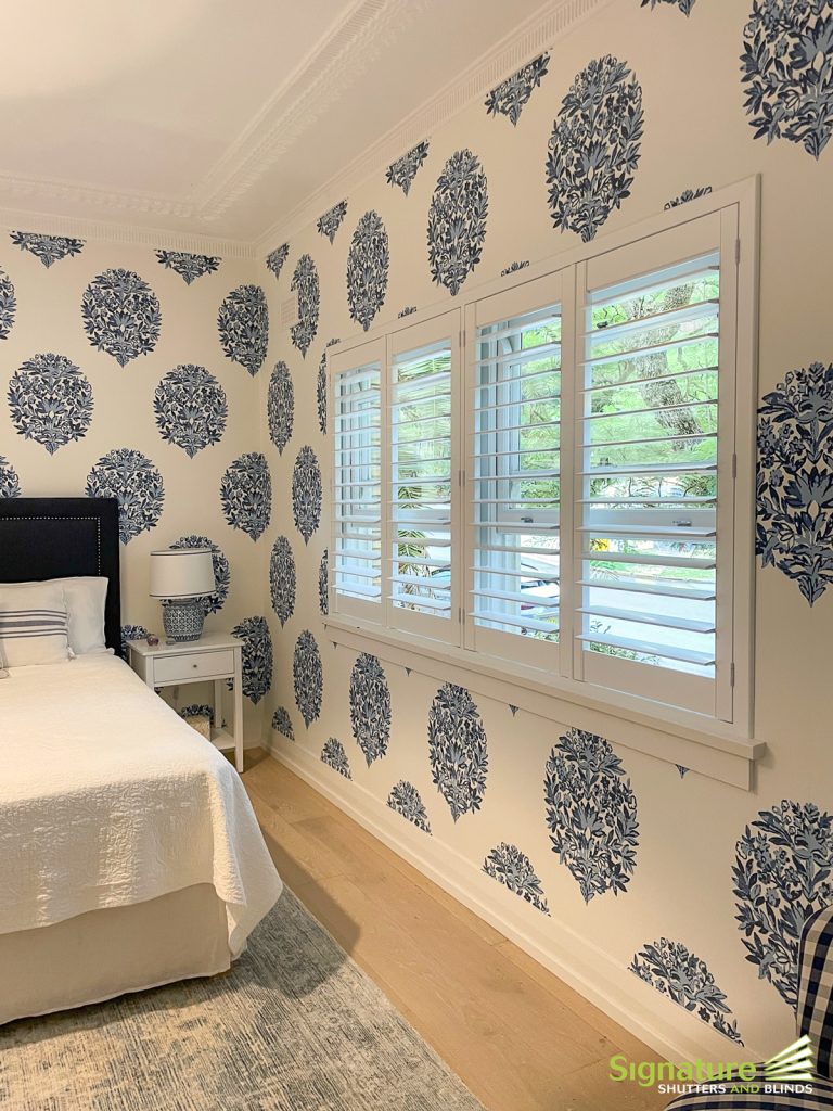 Shutters with Z-frame in Stunning Bedroom