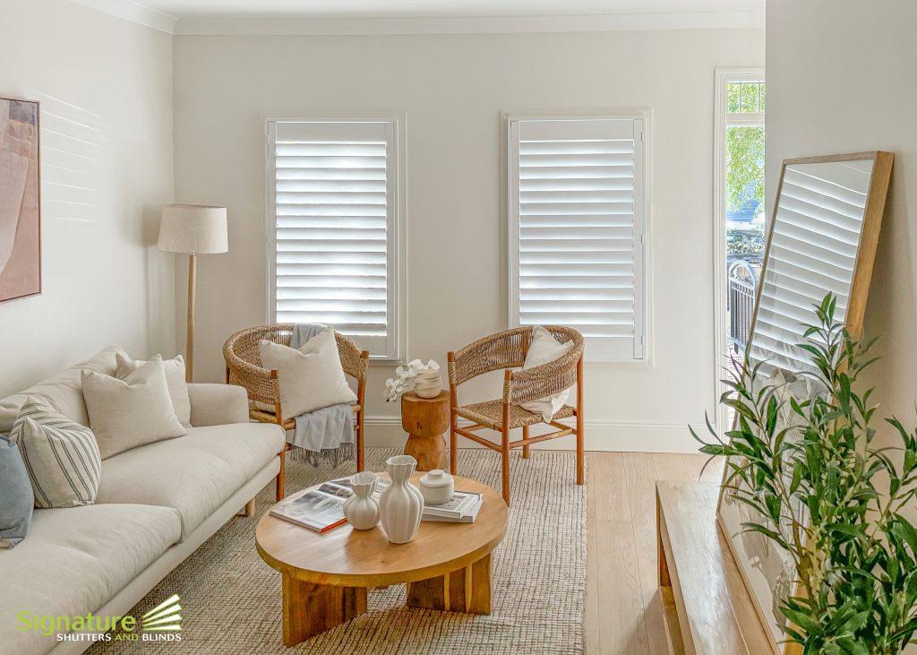 Timber Shutters with L-Frame in Living room